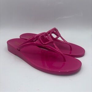 Valentino Garavani VLogo Signature Rubber Thongs Shoes Pink Size 41